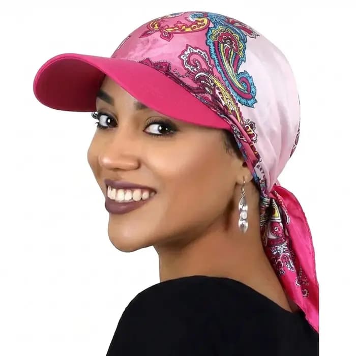 Casquette de baseball pour femme en satin imprimé