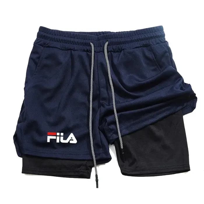 Pantalon de jogging décontracté double couche pour homme