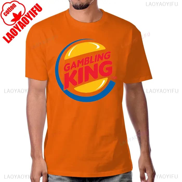 Drôle jeu roi T-Shirt Vegas Roulette Slot Poker jeu décontracté mode Streetwear homme