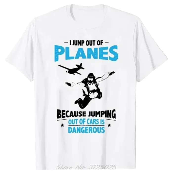 Nouveau T-shirt imprimé graphique drôle parachutistes T-shirt hommes décontracté Streetwear saut par