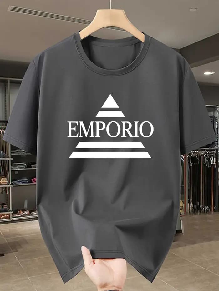 T-shirt de sport décontracté pour homme - Motif vitalité imprimé, respirant, tendance, marque estiva