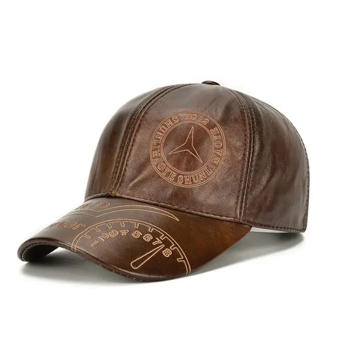 Casquette de Baseball en cuir de vache véritable pour homme