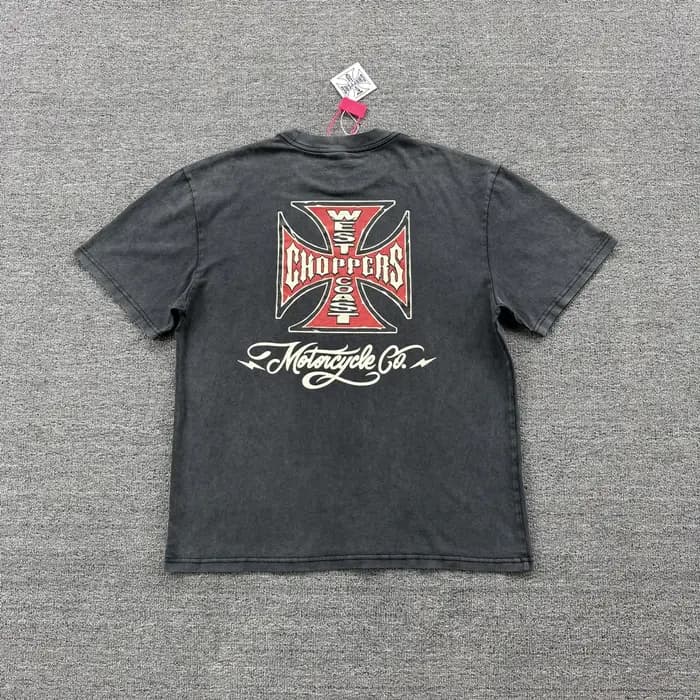 T-shirt homme style américain, coupe ample et oversize, col rond, imprimé graphique vintage, 100% co