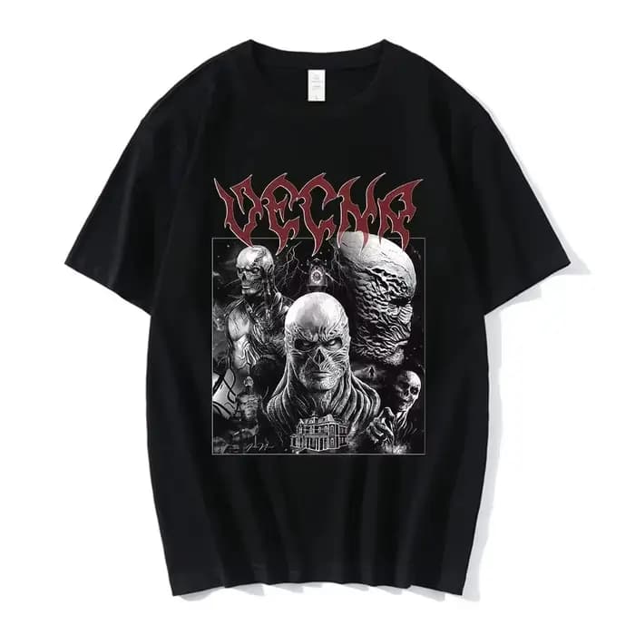 T-shirt unisexe en coton 100% avec graphismes de l'épisode 001 de la série télévisée Stranger Vecna,