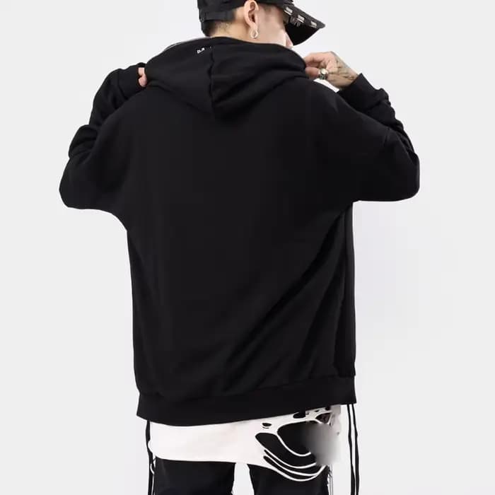 Sweat à capuche homme style urbain rétro zippé à manches longues