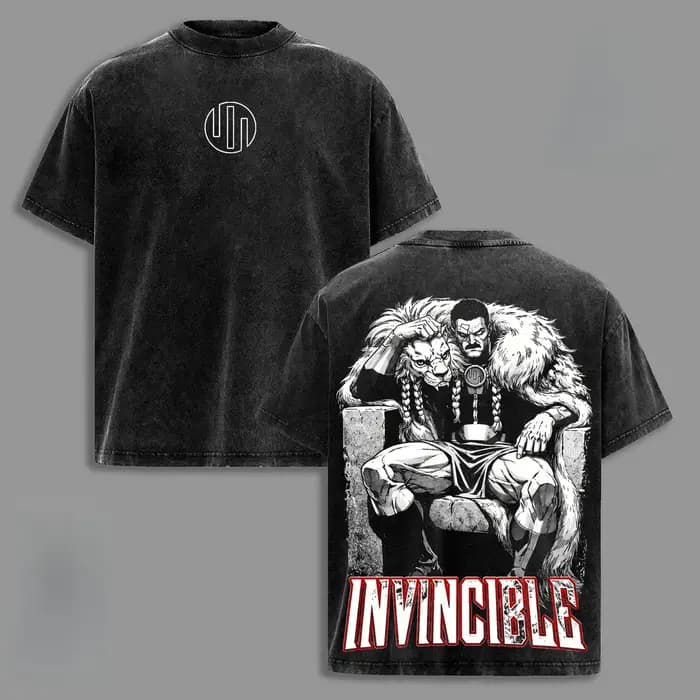 Nouveau T-shirt imprimé Anime Invincible 2026 pour homme – Vêtement vintage Y2K délavé, confortable