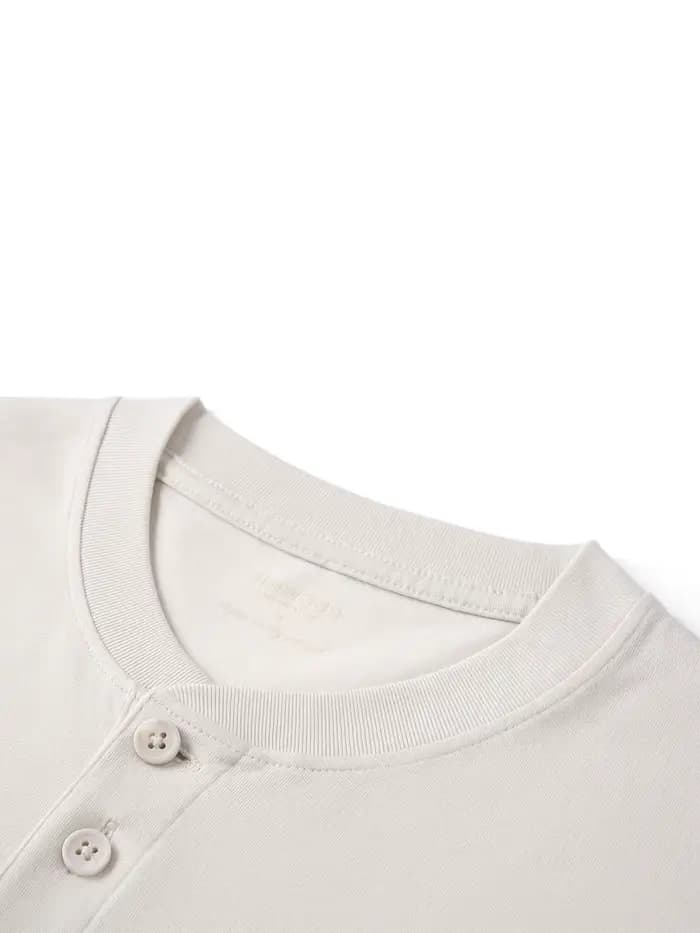 SIMWOOD Nouveauté Été 2026 T-shirts Homme en Tissu Sorona 230 g/m² Col Henley Grandes Tailles Vêtements de Marque