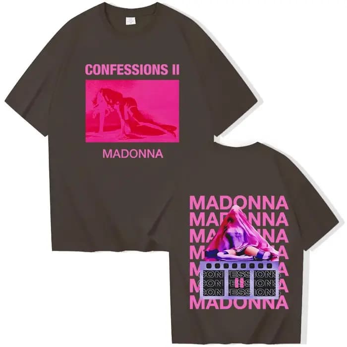 Madonna Tour 2026 T-shirt homme femme Harajuku chemise décontractée à manches courtes et col rond