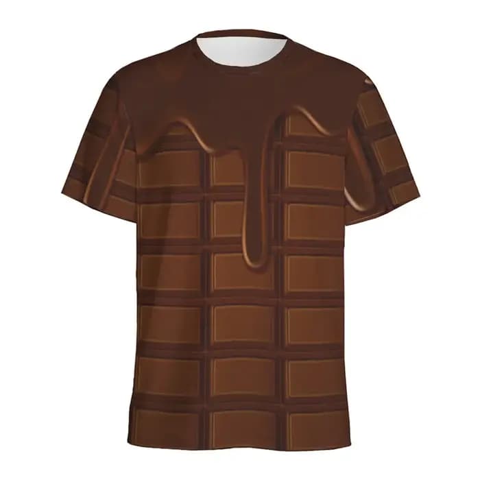 Dessin animé fromage chocolat motif T-shirt pour hommes enfants 3D imprimé