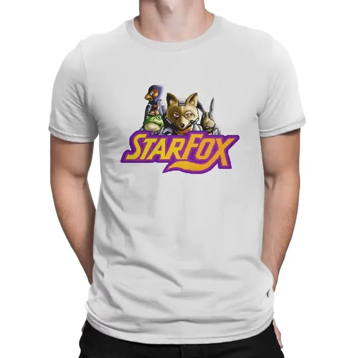 T-Shirt à Manches Courtes et Col Rond en Pur Coton pour Homme, Vintage, Star Fox Game, Estival