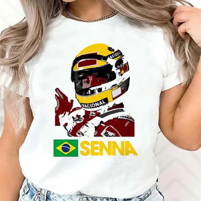 Ayrton Senna t-shirt femmes harajuku numérique