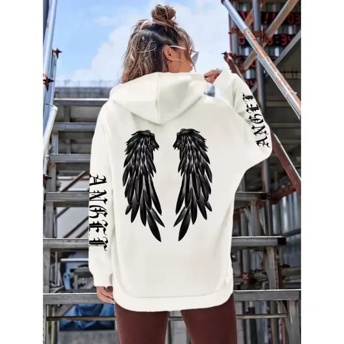 Magnifique sweat à capuche pour femmes avec ailes d'ange