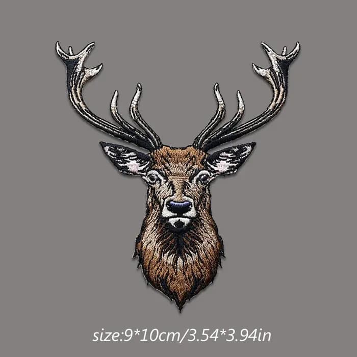 Patch brodé tête de renne à la mode