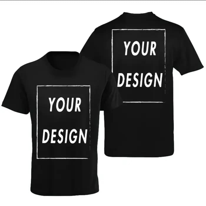 Taille européenne 100% coton T-shirt personnalisé avant et arrière Logo texte Photos hommes