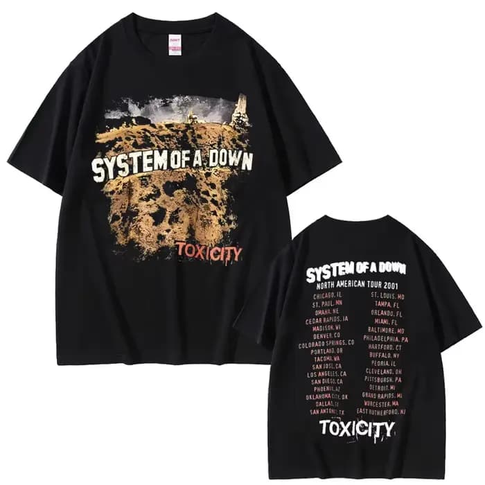 T-shirt Punk Rock pour hommes et femmes, Économie hip-hop vintage, Système de groupe de rock, Down T