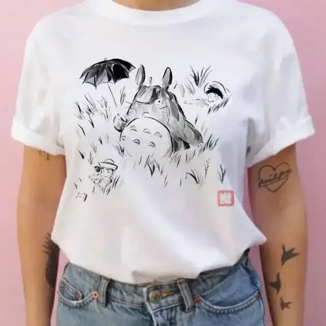 Été hommes et femmes à manches courtes Studio Ghibli Totoro T-shirt Harajuku Kawaii Totoro Ghibli co