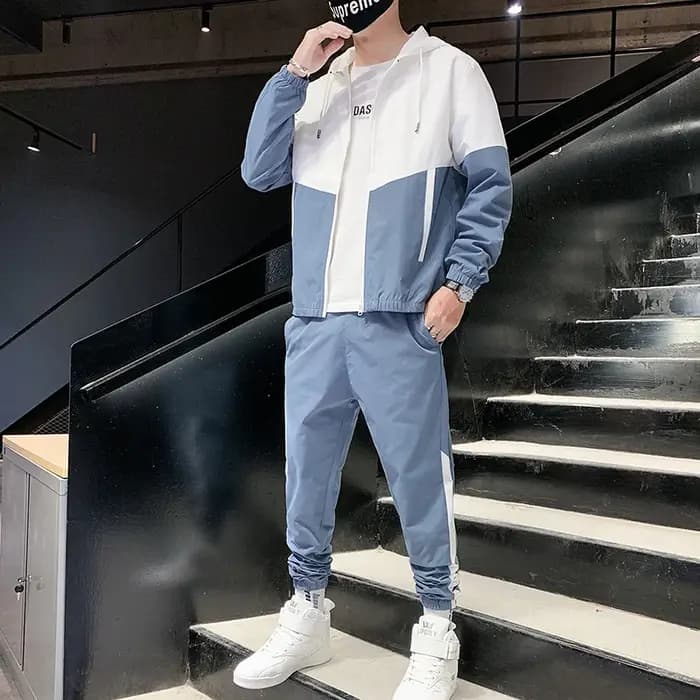 Ensemble de survêtement décontracté pour homme 2026 – Veste à capuche et pantalon de jogging 2 pièces – Tenue de sport Hip Hop pour la course