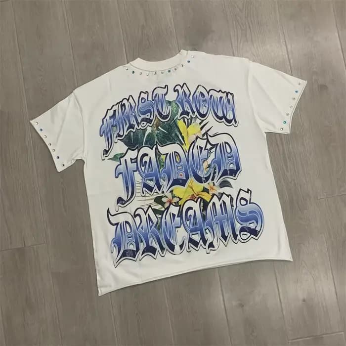 T-shirt Unisexe Lettres Colorées en Strass PREMIÈRE RANGÉE