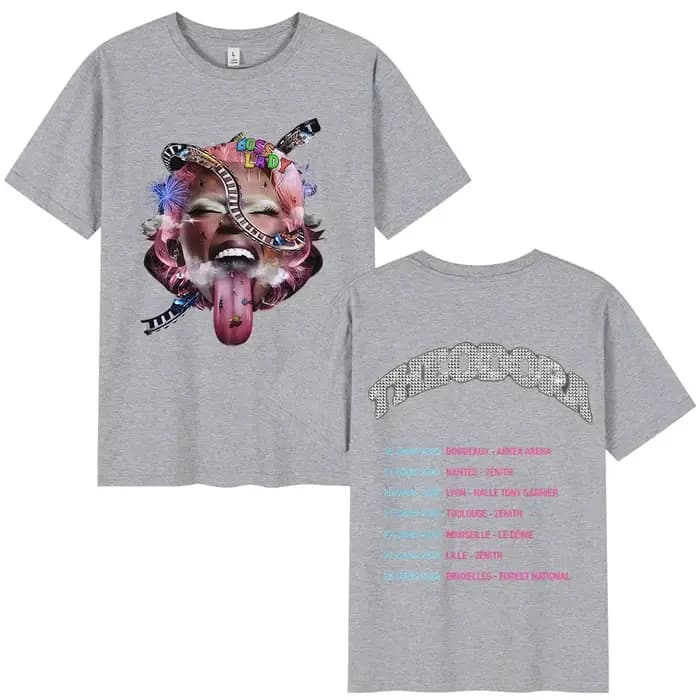 Rappeur Theodora Tour 2026 album graphique 100% coton musique t-shirt hommes 2026 nouvel été Hip hop unisexe à manches courtes chemise fans cadeaux