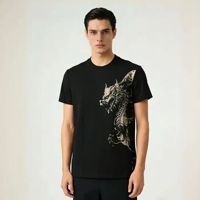 T-shirt homme Alex Plein en coton de luxe à col rond et manches courtes