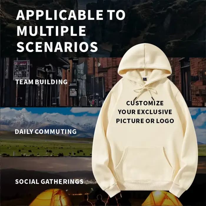 Sweat à capuche personnalisé gratuit logo imprimé image polaire automne hiver vêtements de travail décontractés hommes