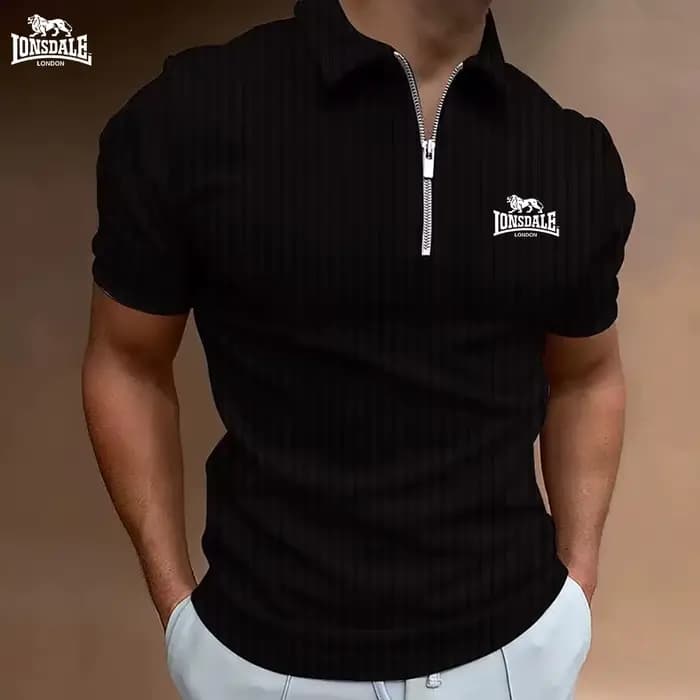 Nouveau polo à manches courtes pour hommes imprimé LONSDALE