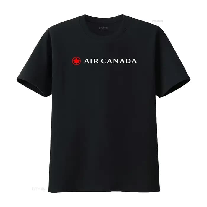 T-shirt avec logo Air Canada Airlines en noir, gris, blanc, bleu marine, rouge, bleu clair, tailles