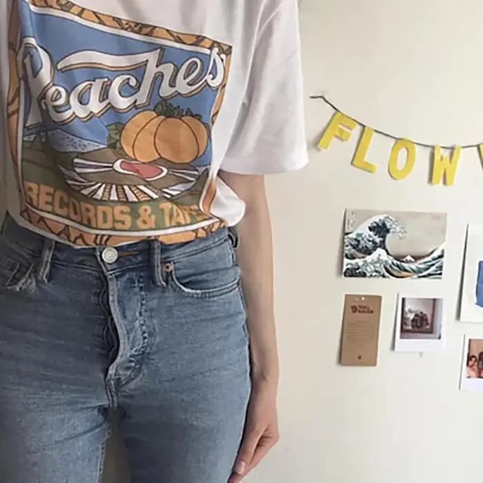 T-Shirt d'été imprimé pêche unisexe