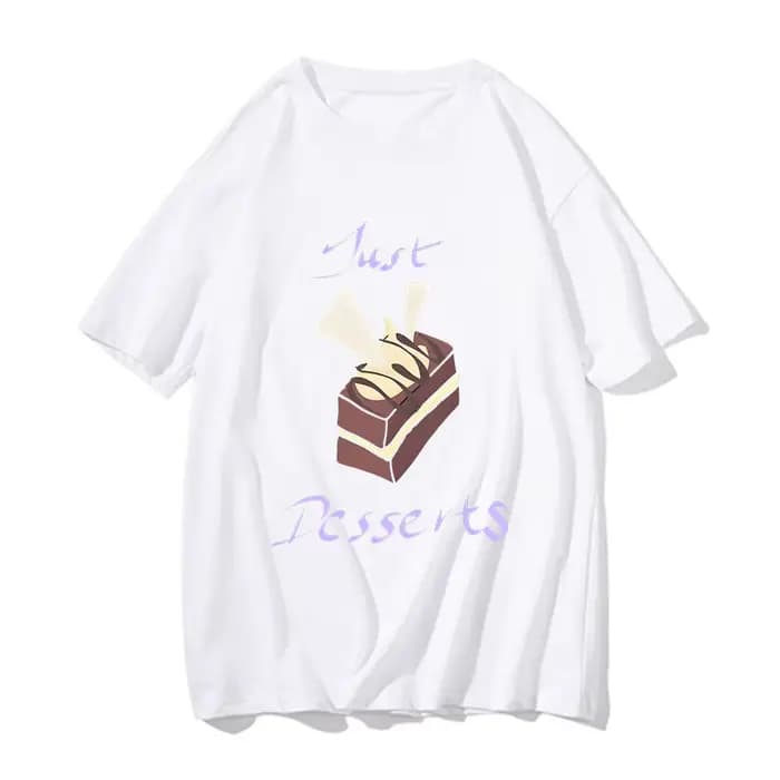 T-shirt Humoristique Just Dessert pour Homme et Femme, à Manches Courtes, en Coton, Confortable, Col