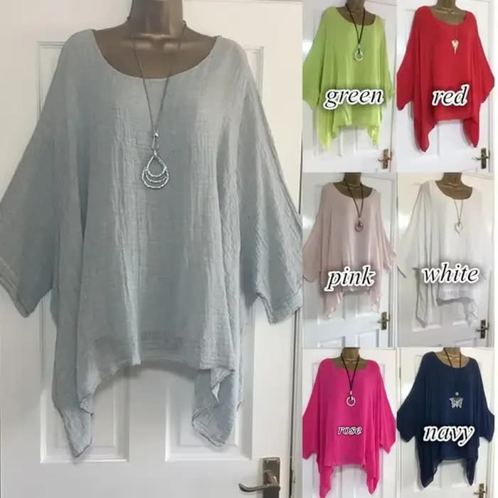 T-Shirt en Lin à Col Rond pour Femme