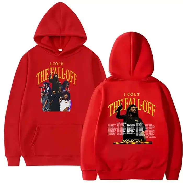 J.Cole The Fall Off World Tour 2026 Sweat à capuche pour homme Hip Hop Pop Music Pullover Sweatshirt Unisexe Vintage Oversized Hoodies Streetwear