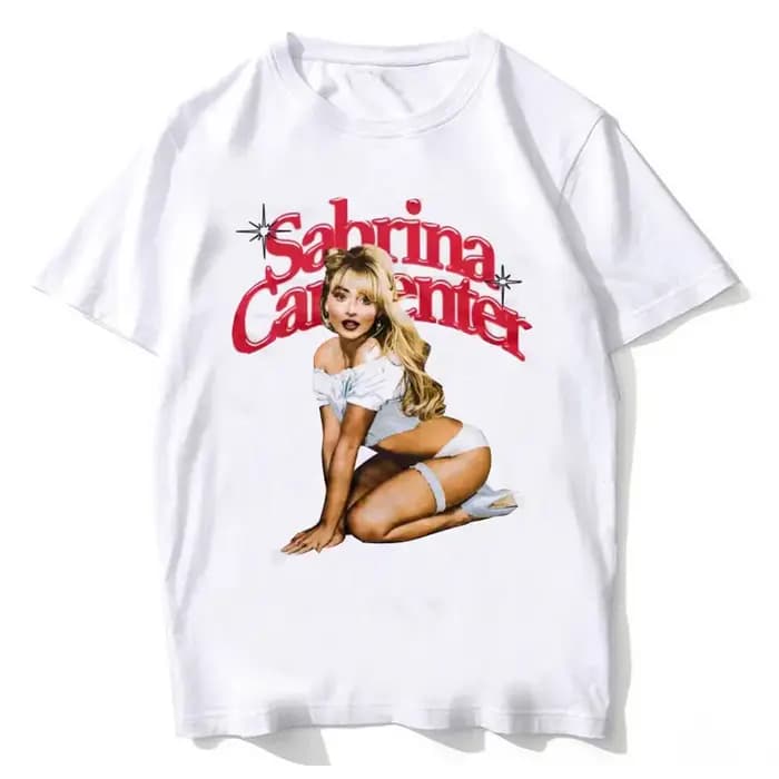 Sabrina Carpenter Album court N' doux t-shirt femmes hommes Y2K vêtements haute qualité coton Harajuku mode décontracté Streetwear