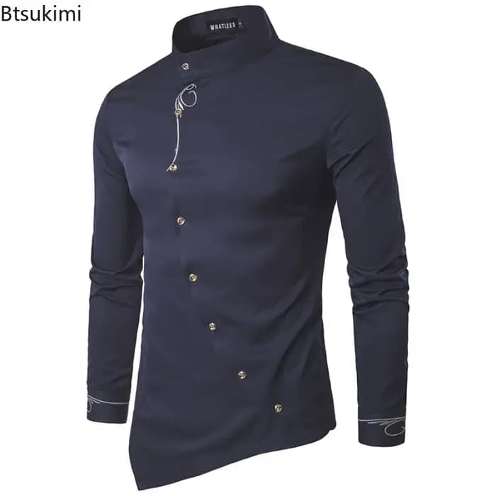 Chemise habillée homme 2026 à boutons obliques
