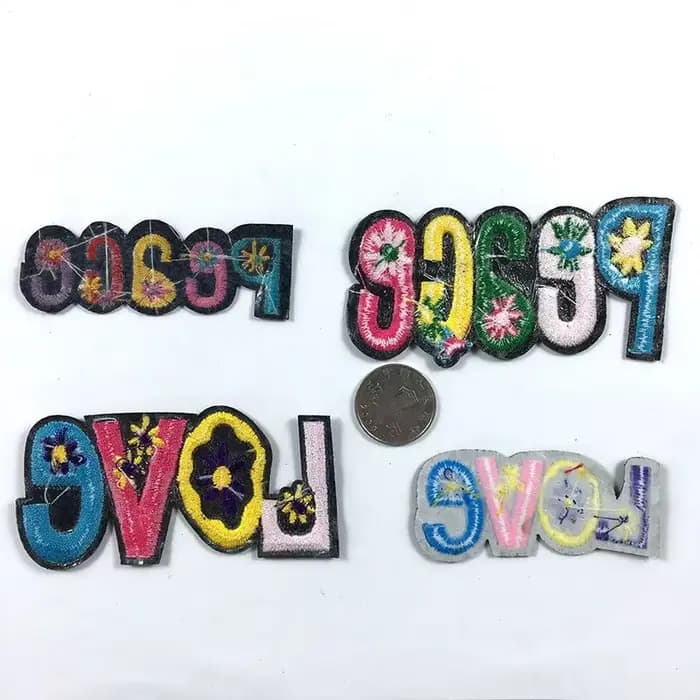 Patch brodé adhésif en tissu Ove Peace pour accessoires vestimentaires