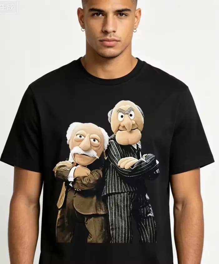 T-shirt noir Statler et Waldorf pour hommes