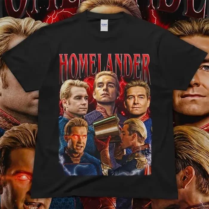 T-shirt vintage Y2K Homelander, série The Boys, t-shirt de super-héros, nouveau t-shirt décontracté