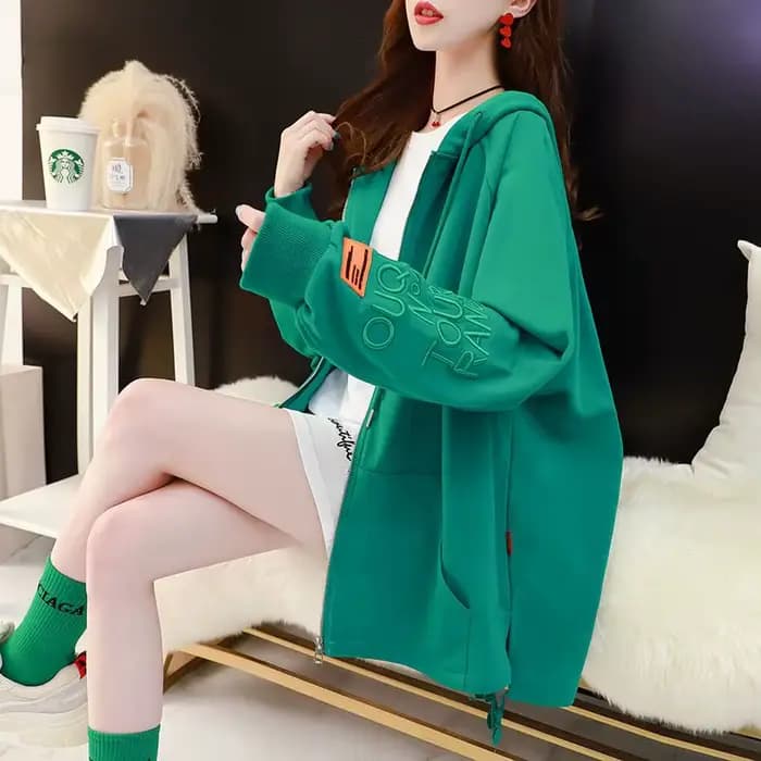 Sweat à capuche avec fermeture éclair pour femme