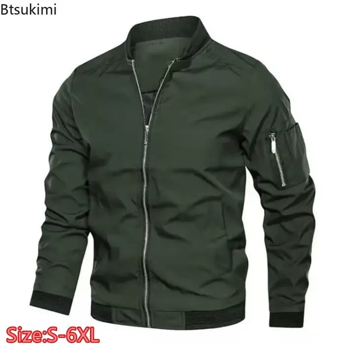 Blouson Bomber Homme 2026 – Nouvelle Collection Printemps-Automne – Col Montant Tendance – Veste Baseball Décontractée