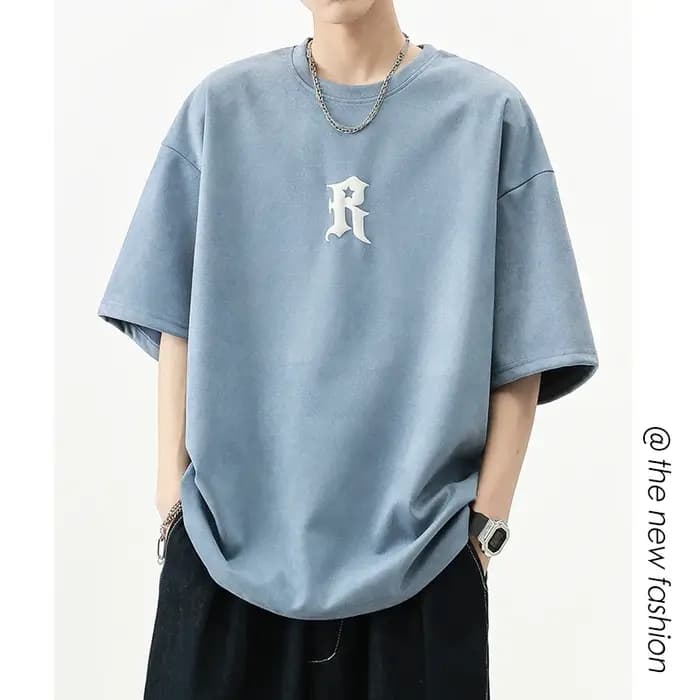 T-shirt en daim à manches courtes pour homme