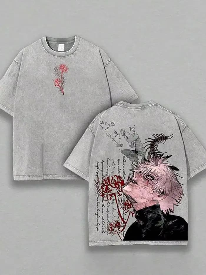 Kaneki Ken T-shirt graphique Anime Tokyo Ghoul vêtements hommes à manches courtes lavé t-shirts déco