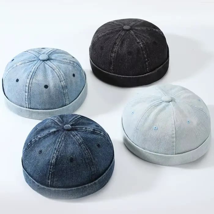 Casquette Docker en Denim sans bords