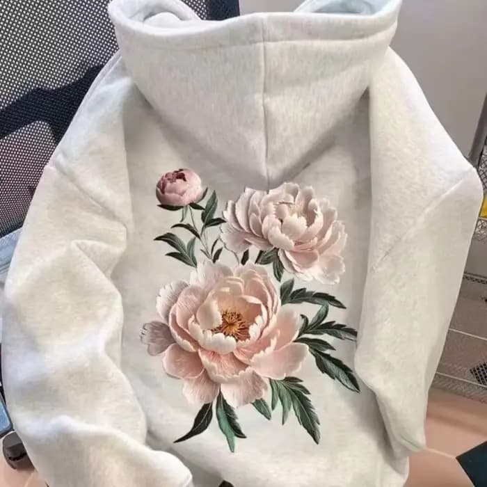 Sweat à capuche en polaire imprimé graphique Spring Rose pour homme