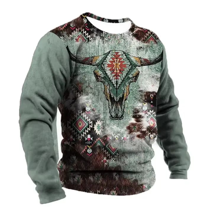 Streetwear imprimé 3D à manches longues pour hommes