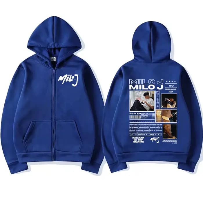 Rappeur Milo J 111 Album Merch sweat à capuche zippé hommes femmes vêtements Vintage Hip Hop fermeture éclair sweats