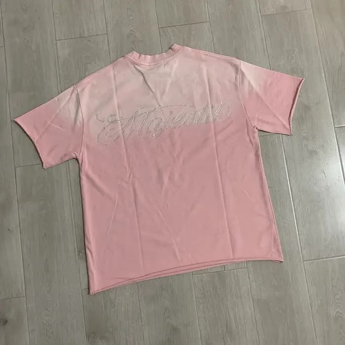 T-shirt MAJESTIK en molleton French Terry avec strass thermocollés