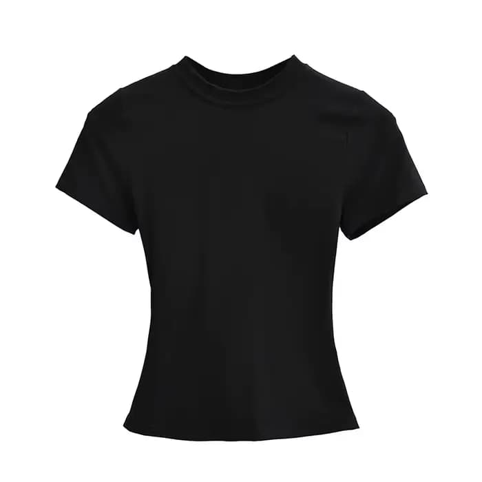 T-shirt Manches Courtes pour Femme, Décontracté, Sexy, Slim, Tendance, Solide, de Haute Qualité, Y2K