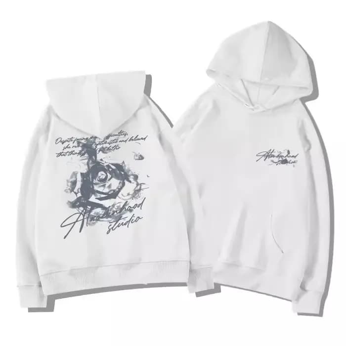 Rose fleur hommes sweat à capuche pour femme pull en plein air rue décontracté sport ample confort s