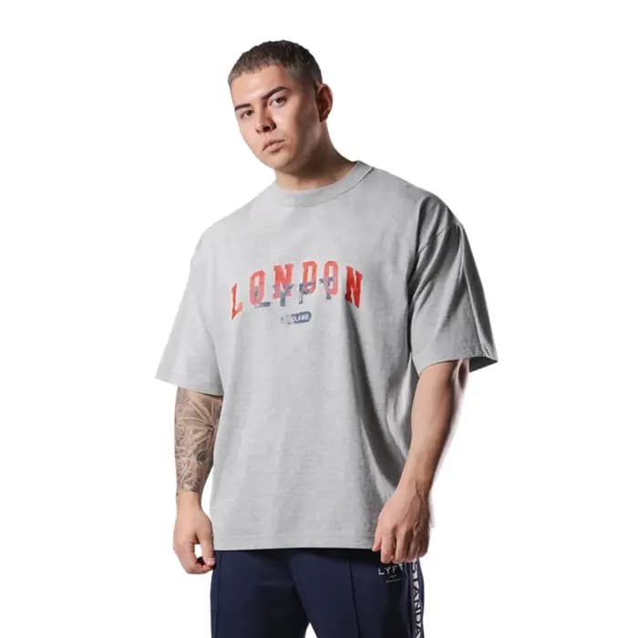 LYFT VINTAGE LONDON LOGO GRAND T-SHIRT Nouveaux T-shirts en coton pour hommes Sports de course Respirant O-cou à
