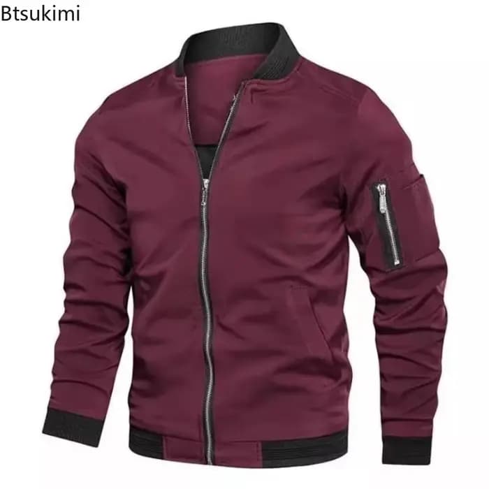 Blouson Bomber Homme 2026 – Nouvelle Collection Printemps-Automne – Col Montant Tendance – Veste Baseball Décontractée