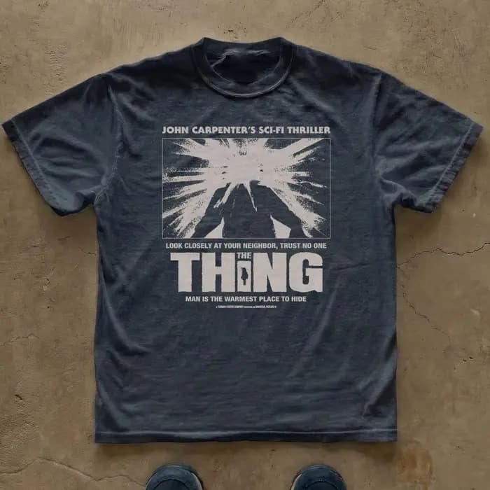 T-shirt avec affiche du film The Thing, John Carpenter, film d'horreur, pour hommes et femmes, surdi